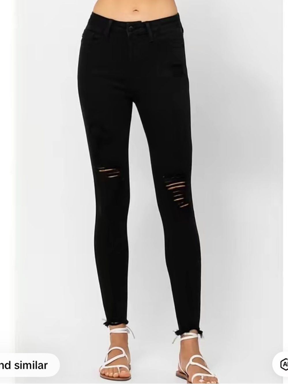 Lolo Jeans Black Distressed Ripped Skinny Jeans